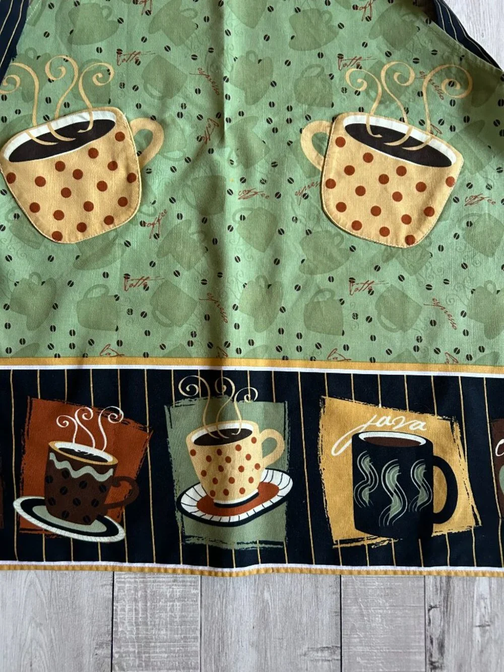 Latte Espresso Coffee Themed Bib Apron with Pockets